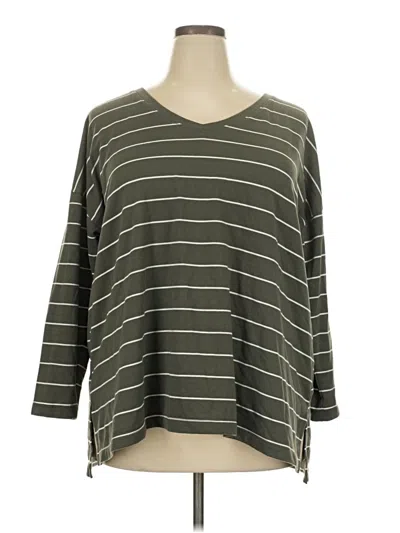 Pre-owned 24/7 Maurices 3/4 Sleeve T-shirt In Green