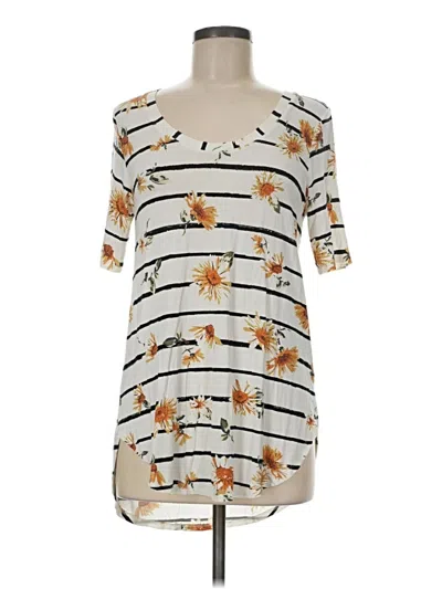 Pre-owned 24/7 Maurices 3/4 Sleeve T-shirt In Ivory