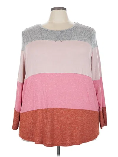Pre-owned 24/7 Maurices 3/4 Sleeve T-shirt In Pink