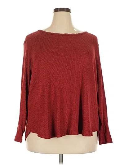 Pre-owned 24/7 Maurices 3/4 Sleeve T-shirt In Red