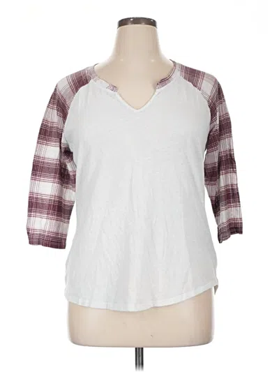 Pre-owned 24/7 Maurices 3/4 Sleeve T-shirt In White