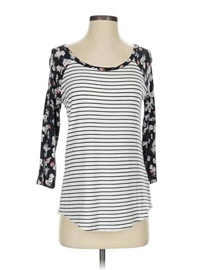 Pre-owned 24/7 Maurices 3/4 Sleeve T-shirt In White
