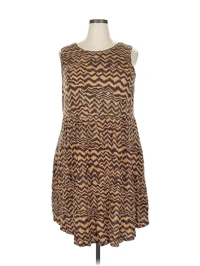Pre-owned 24/7 Maurices Casual Dress In Brown