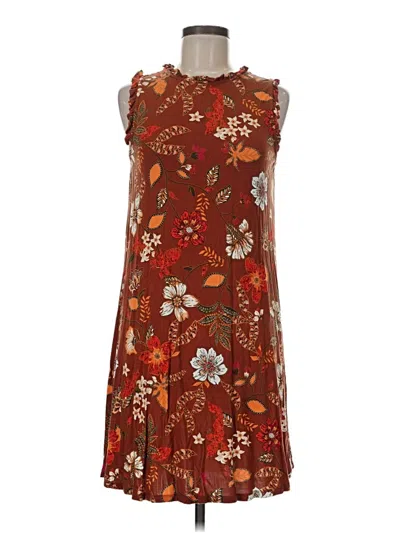 Pre-owned 24/7 Maurices Casual Dress In Brown