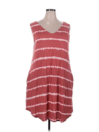 Pre-owned 24/7 Maurices Casual Dress In Burgundy
