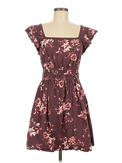 Pre-owned 24/7 Maurices Casual Dress In Burgundy