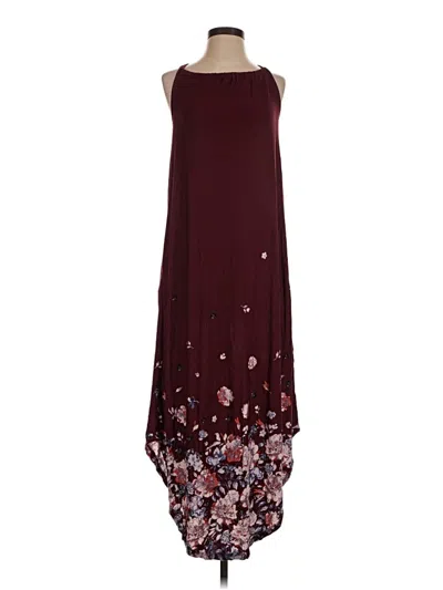 Pre-owned 24/7 Maurices Casual Dress In Burgundy