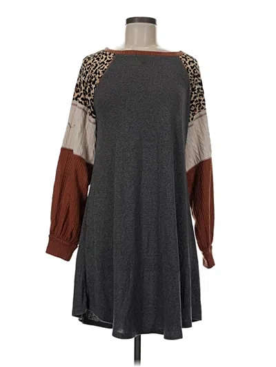 Pre-owned 24/7 Maurices Casual Dress In Gray
