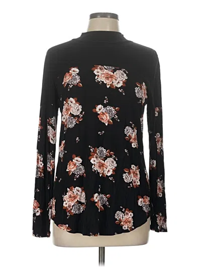 Pre-owned 24/7 Maurices Long Sleeve Blouse In Black