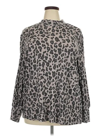 Pre-owned 24/7 Maurices Long Sleeve Blouse In Gray