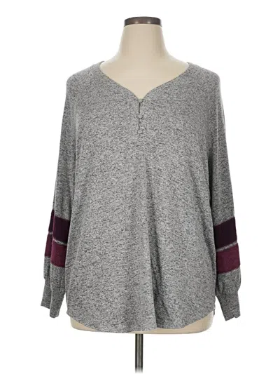 Pre-owned 24/7 Maurices Long Sleeve Henley Shirt In Gray