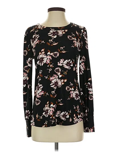 Pre-owned 24/7 Maurices Long Sleeve Top Black Boatneck Tops
