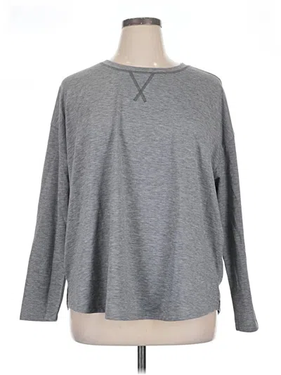 Pre-owned 24/7 Maurices Long Sleeve Top Gray Crew Neck Tops