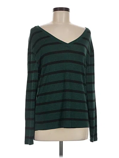 Pre-owned 24/7 Maurices Long Sleeve Top Green Scoop Neck Tops