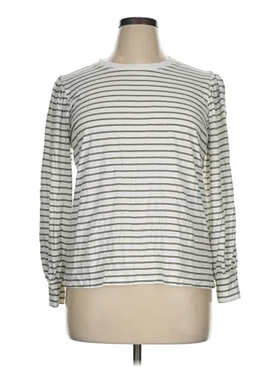 Pre-owned 24/7 Maurices Long Sleeve Top Silver Boatneck Tops
