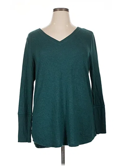 Pre-owned 24/7 Maurices Long Sleeve Top Teal V-neck Tops