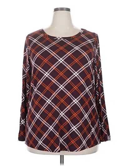 Pre-owned 24/7 Maurices Long Sleeve T-shirt In Brown