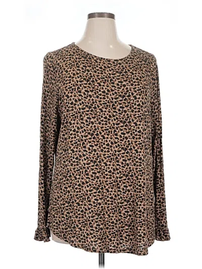 Pre-owned 24/7 Maurices Long Sleeve T-shirt In Brown
