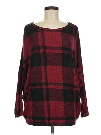 Pre-owned 24/7 Maurices Long Sleeve T-shirt In Burgundy
