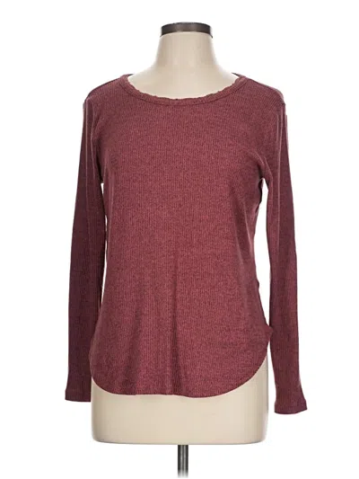 Pre-owned 24/7 Maurices Long Sleeve T-shirt In Burgundy
