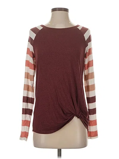 Pre-owned 24/7 Maurices Long Sleeve T-shirt In Burgundy