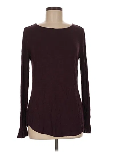 Pre-owned 24/7 Maurices Long Sleeve T-shirt In Burgundy