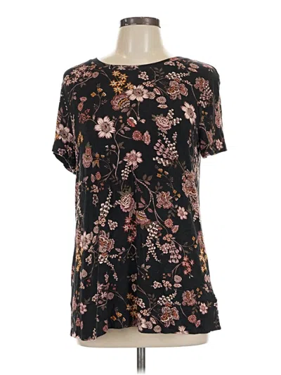 Pre-owned 24/7 Maurices Short Sleeve Blouse In Black