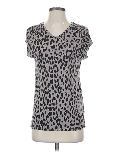 Pre-owned 24/7 Maurices Short Sleeve Blouse In Gray