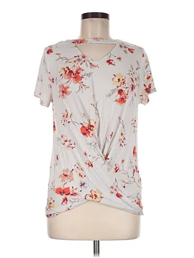Pre-owned 24/7 Maurices Short Sleeve Blouse In Gray