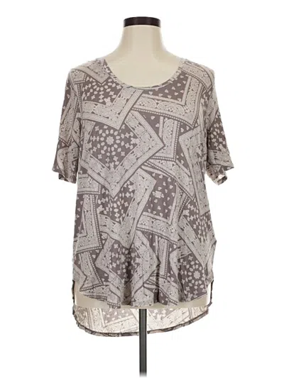 Pre-owned 24/7 Maurices Short Sleeve Blouse In Gray