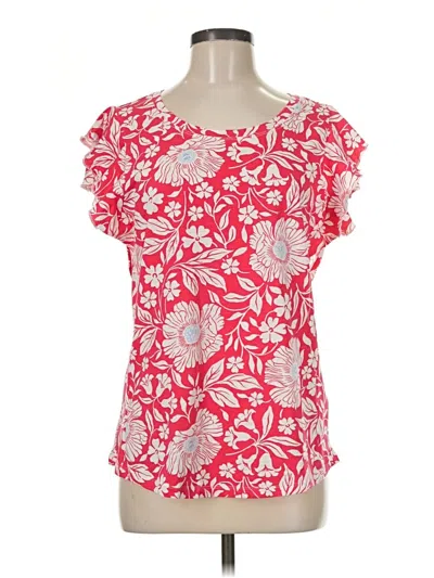 Pre-owned 24/7 Maurices Short Sleeve Blouse In Red