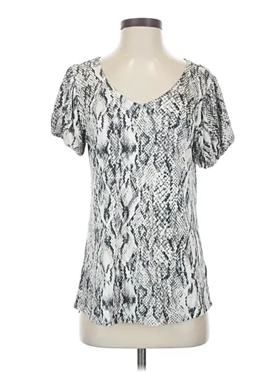 Pre-owned 24/7 Maurices Short Sleeve Blouse In Silver