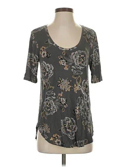 Pre-owned 24/7 Maurices Short Sleeve Henley Shirt In Gray