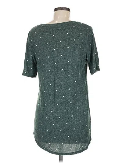 Pre-owned 24/7 Maurices Short Sleeve Henley Shirt In Green