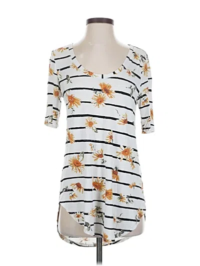 Pre-owned 24/7 Maurices Short Sleeve Henley Shirt In White