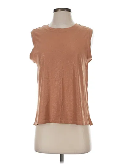 Pre-owned 24/7 Maurices Short Sleeve Top Brown Scoop Neck Tops