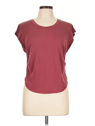 Pre-owned 24/7 Maurices Short Sleeve Top Burgundy Scoop Neck Tops