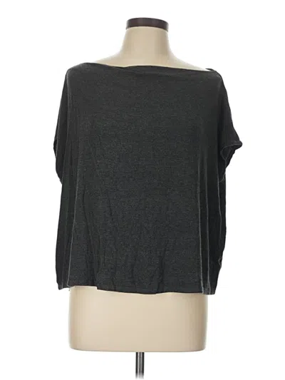 Pre-owned 24/7 Maurices Short Sleeve Top Gray Boatneck Tops