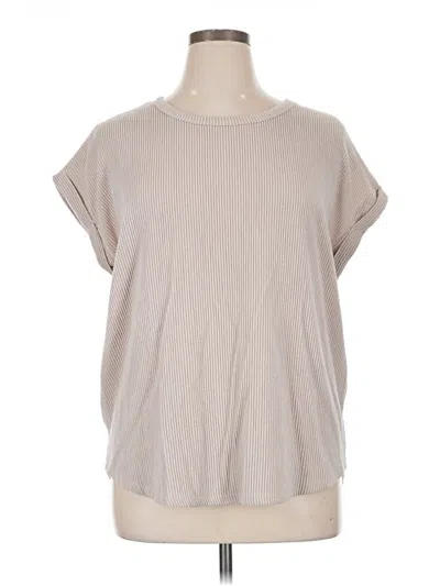 Pre-owned 24/7 Maurices Short Sleeve Top Gray Boatneck Tops