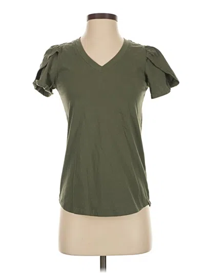 Pre-owned 24/7 Maurices Short Sleeve Top Green Sweetheart Neckline Tops