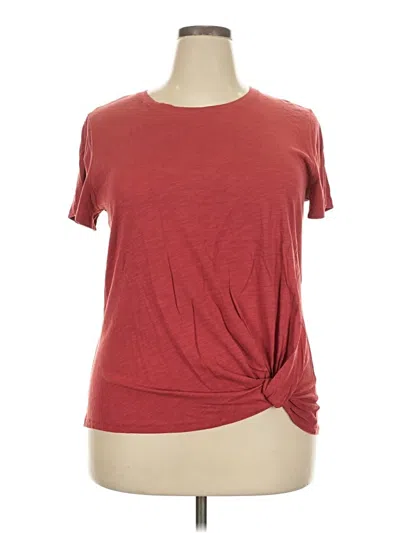 Pre-owned 24/7 Maurices Short Sleeve Top Red Crew Neck Tops
