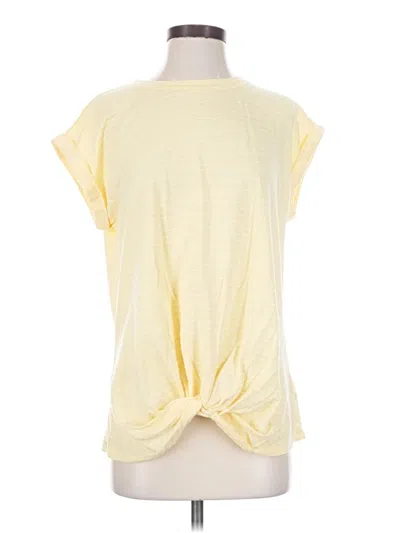 Pre-owned 24/7 Maurices Short Sleeve Top Yellow Boatneck Tops