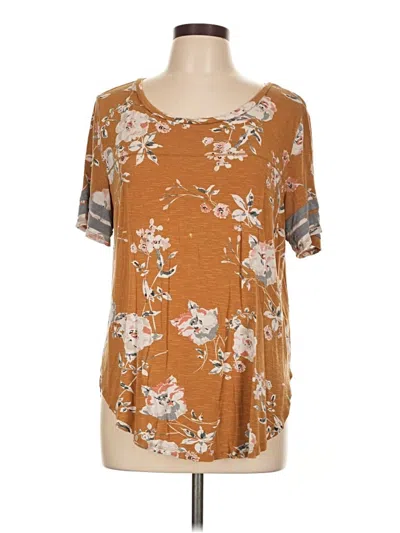 Pre-owned 24/7 Maurices Short Sleeve T-shirt In Brown