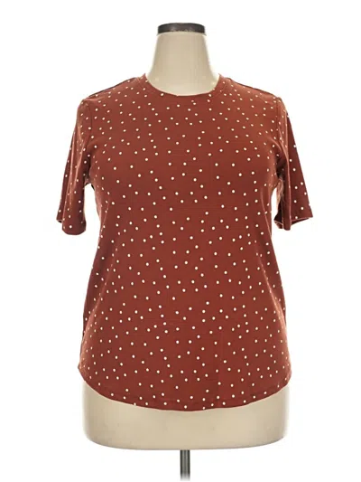 Pre-owned 24/7 Maurices Short Sleeve T-shirt In Brown