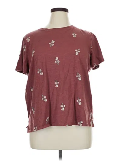 Pre-owned 24/7 Maurices Short Sleeve T-shirt In Burgundy