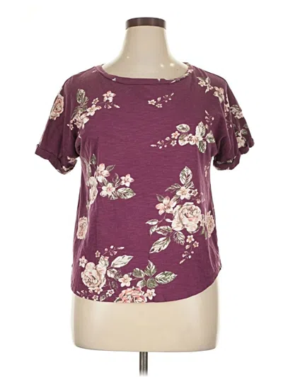 Pre-owned 24/7 Maurices Short Sleeve T-shirt In Purple