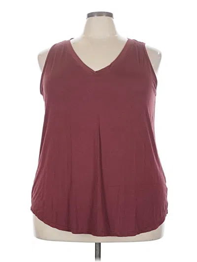 Pre-owned 24/7 Maurices Sleeveless Blouse In Burgundy