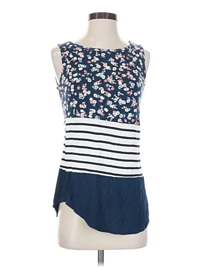 Pre-owned 24/7 Maurices Sleeveless Top Blue Boatneck Tops