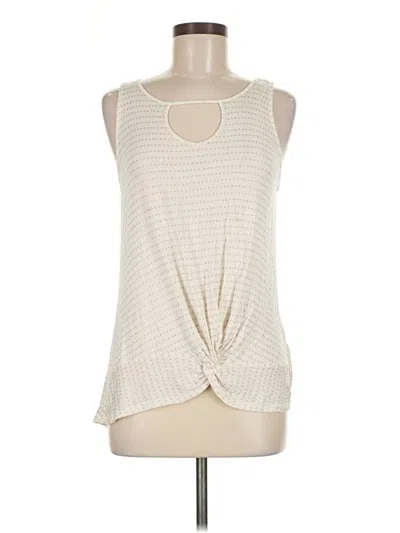 Pre-owned 24/7 Maurices Sleeveless Top Ivory Keyhole Neckline Tops In White
