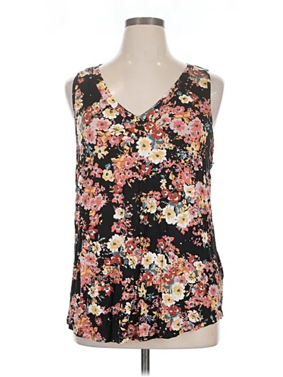 Pre-owned 24/7 Maurices Tank Top Black Plunge Neckline Tops